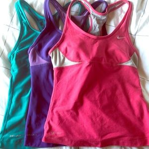 3 Nike Dri-for XS workout tanks!